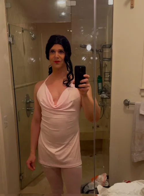 This little pink number is fun to wear.