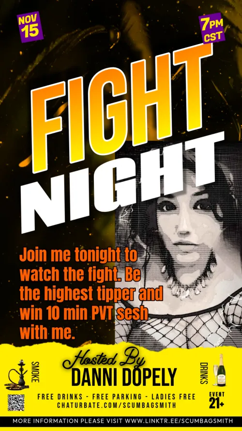 Fight Night highest tipper contest for pvt sesh with me