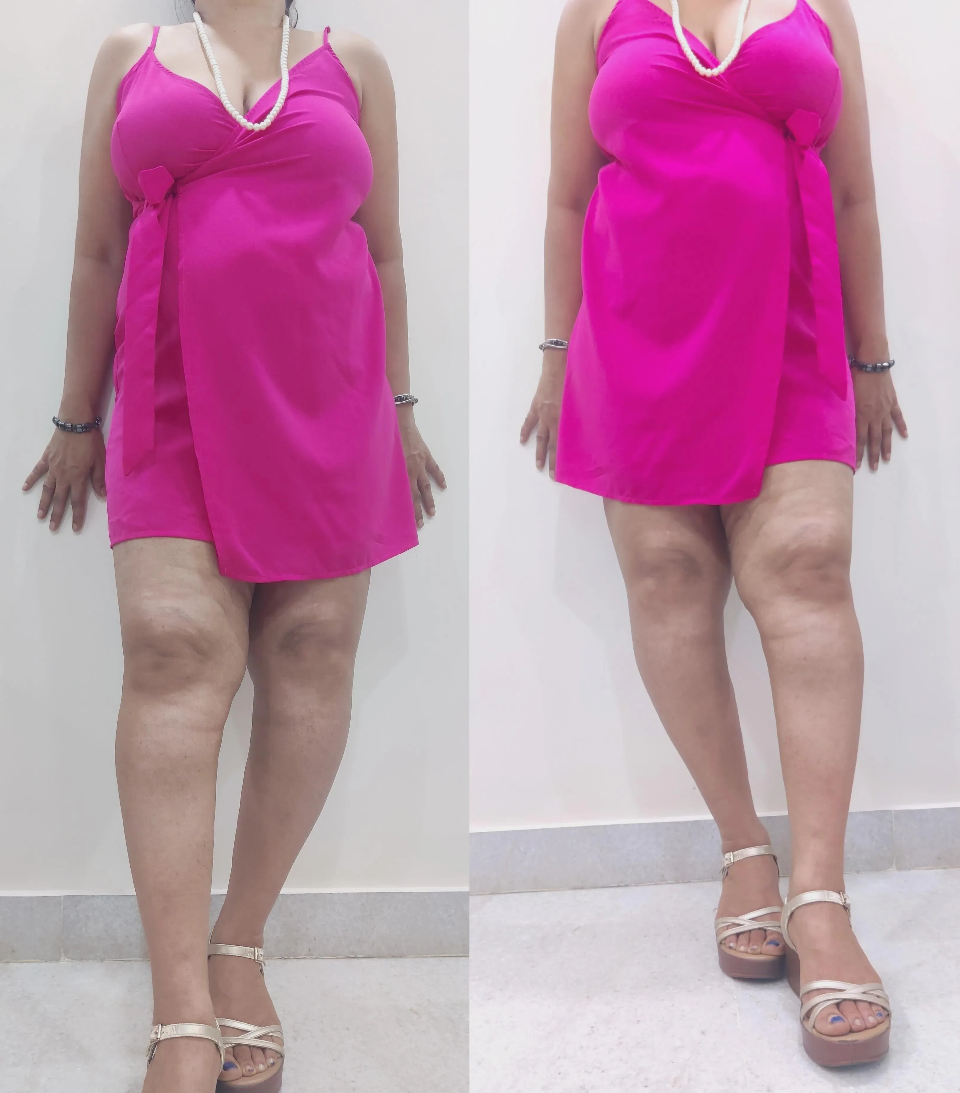 Dressed up for a friend's party. 50F. Details below.