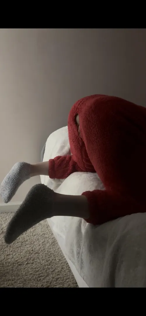 Made an easy entry in my fuzzy onesie!