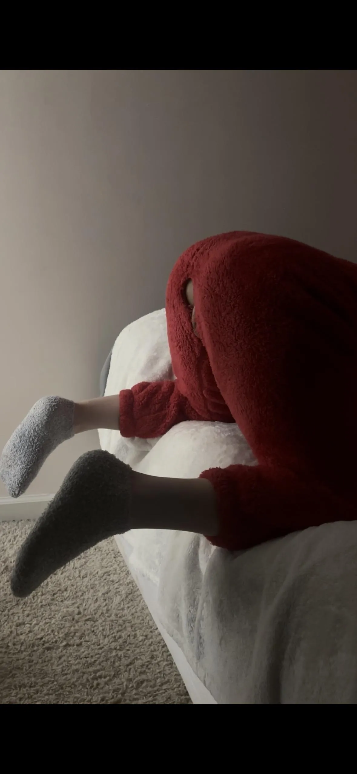 Made an easy entry in my fuzzy onesie!