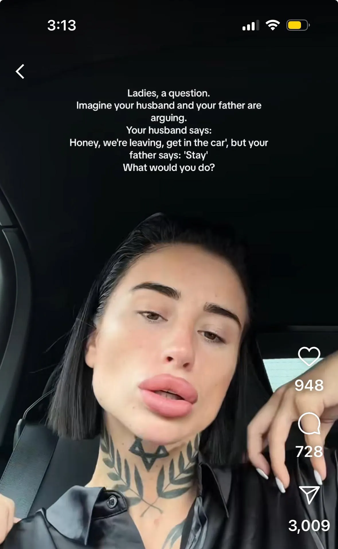Nobody was answering the question, it was all comments about her lips