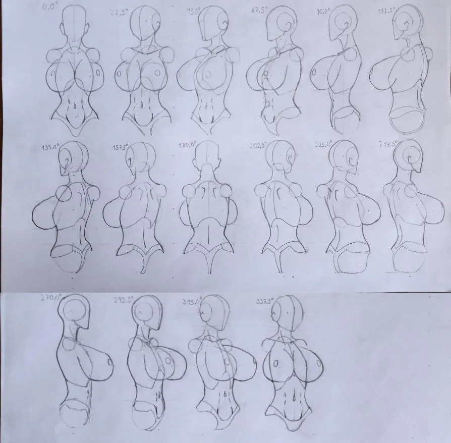 Sketch. Female Torso Rotation. What things could be improved?