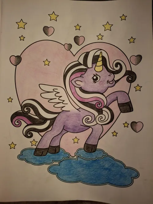 Sleepy unicorn colouring 🥱🦄