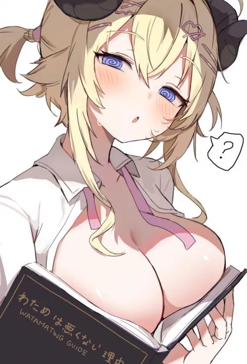 Watame's boobs in a book [Hololive]