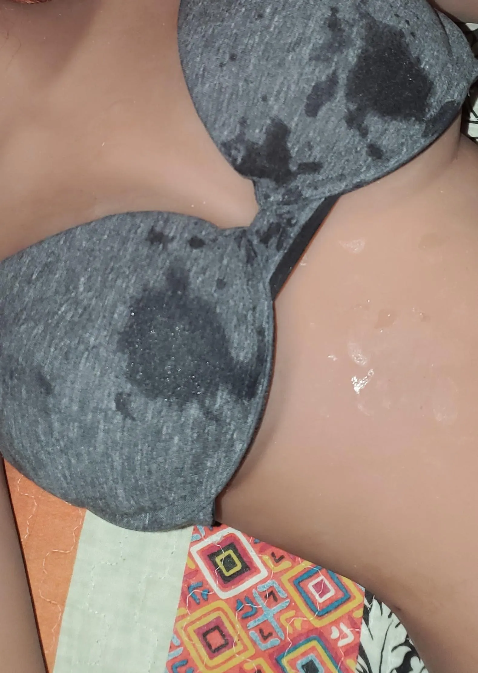Big load on Ex's bra on my sex doll