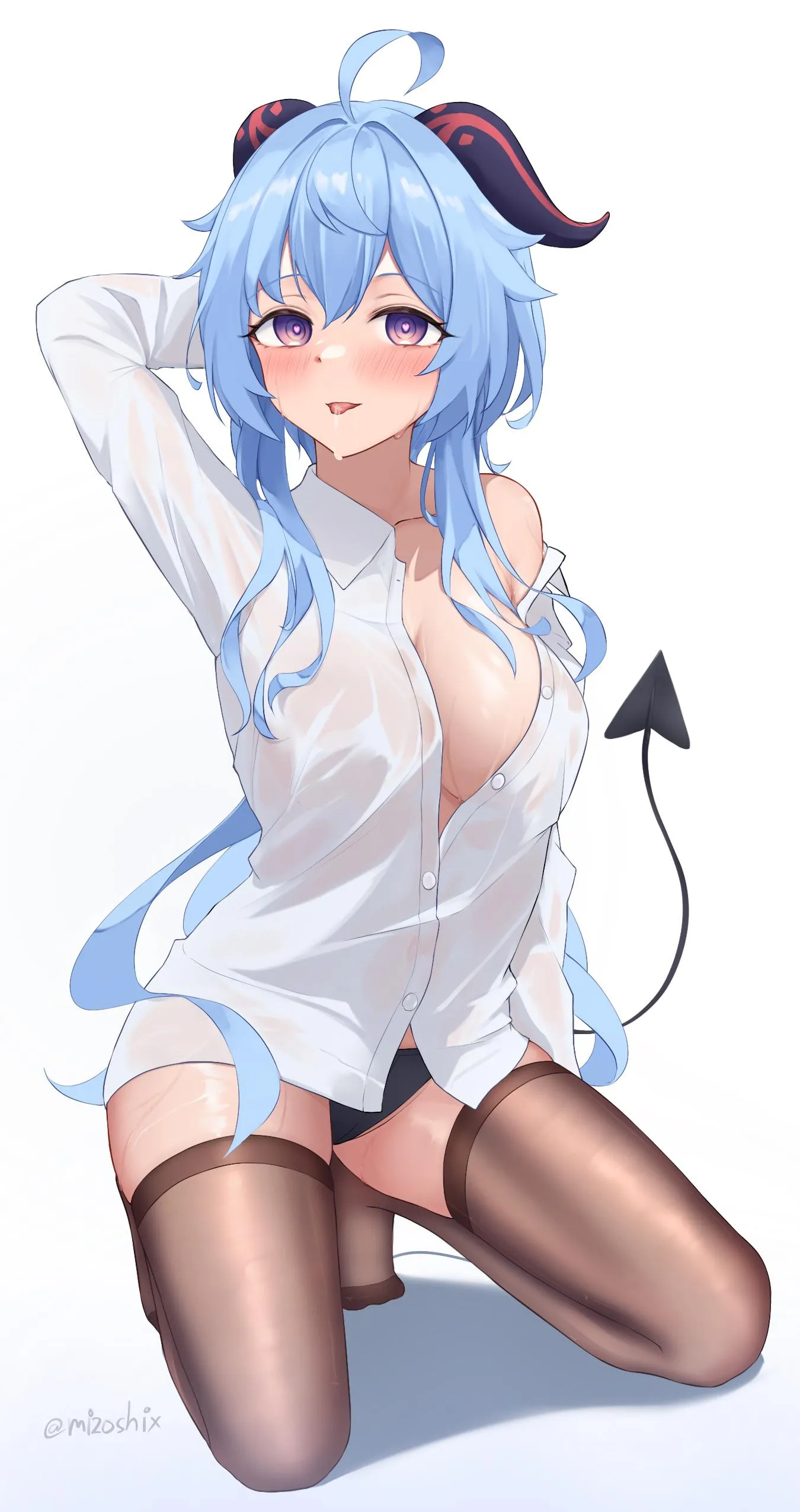 Daily Ganyu Lewdie #1174 A Little Sweaty