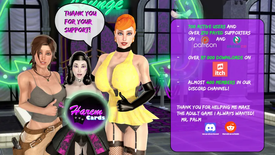 Just a big thank you to all fans of HaremCards out there!