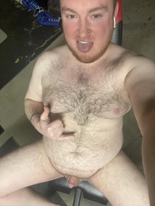 Late night naked workout. Who’s spotting me?