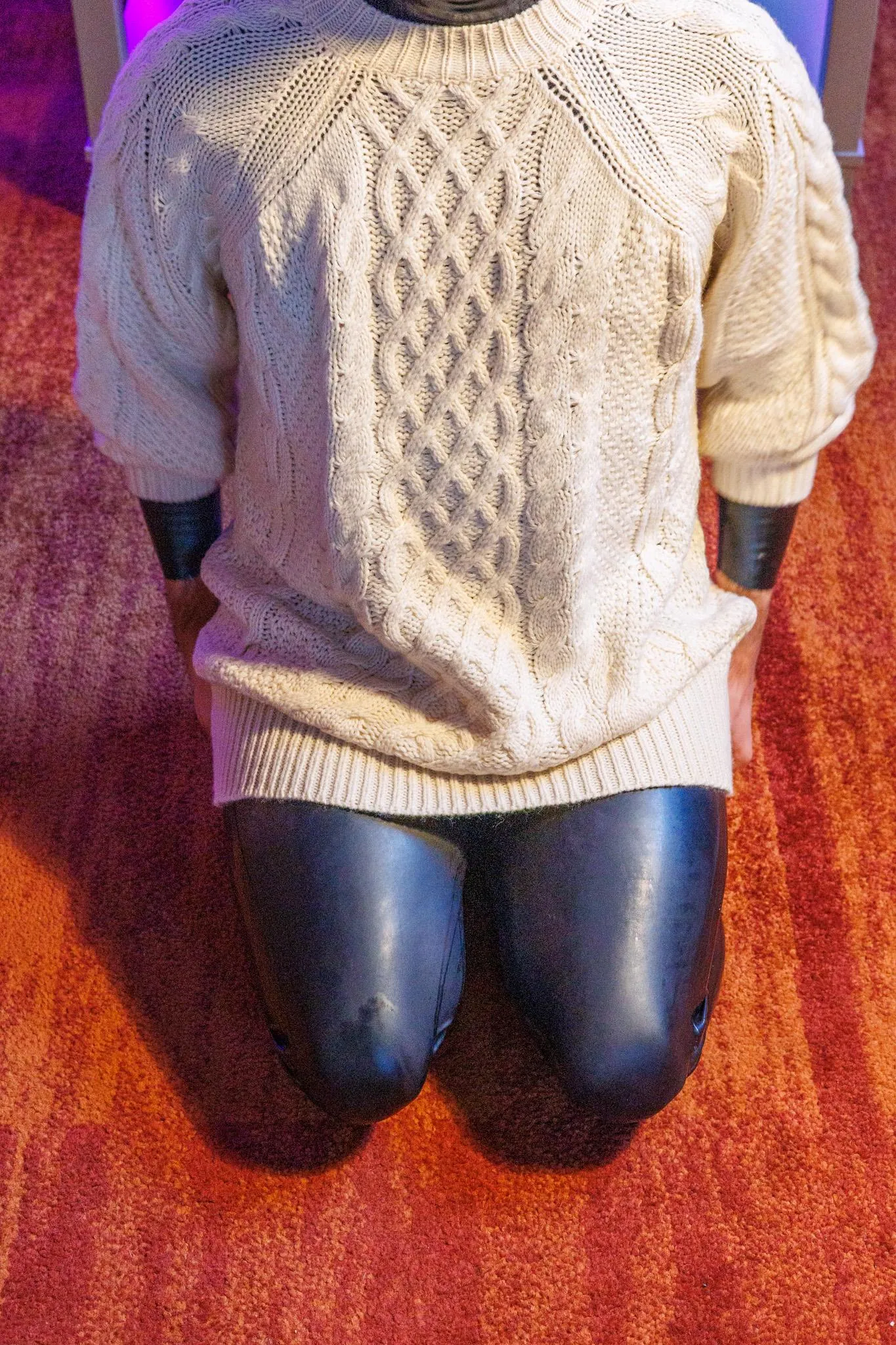 latex and big sweaters are a great combination