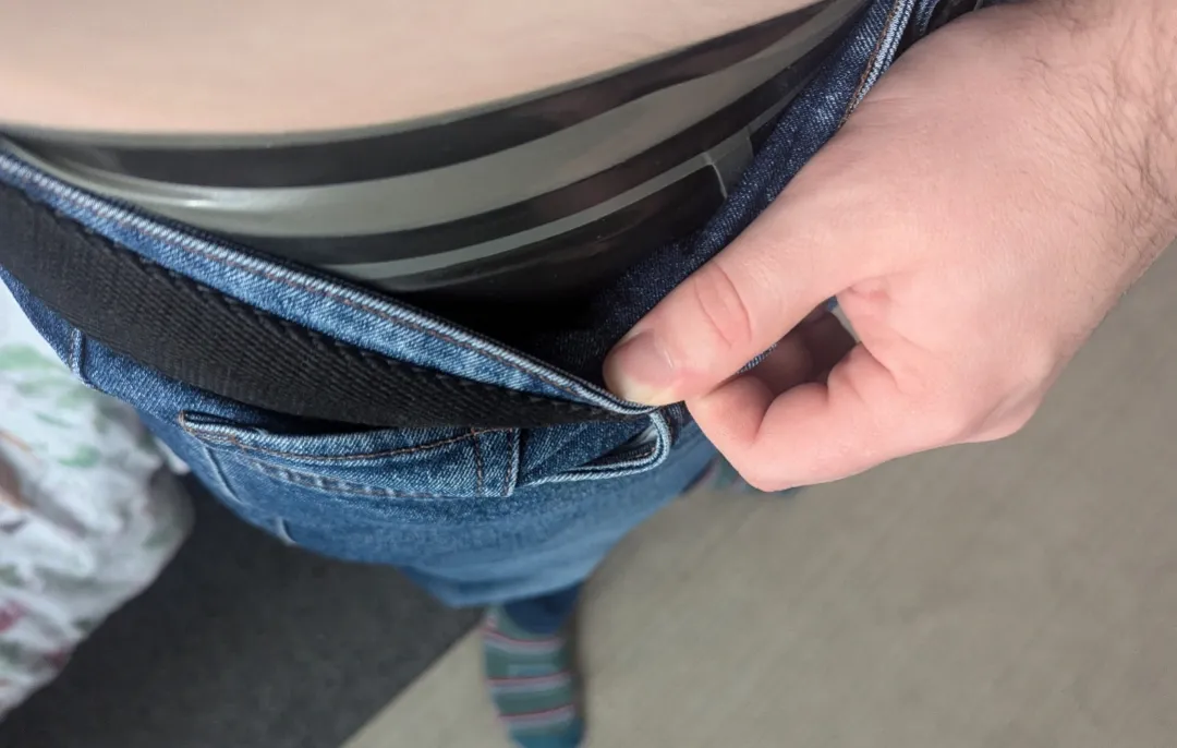 Latex Shorts Under Jeans