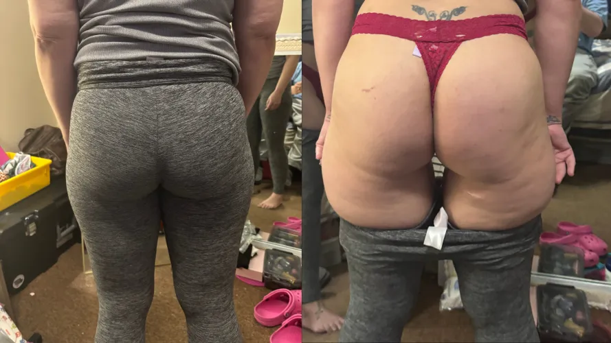 MILF Monday is a great day for leggings and a thong