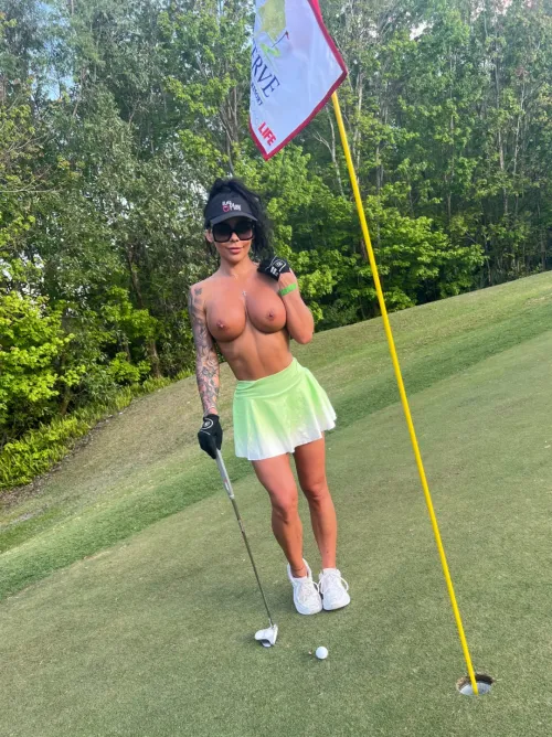 Playing topless golf with my husbands friends in florida , Giving the winner a 19th hole with me of course