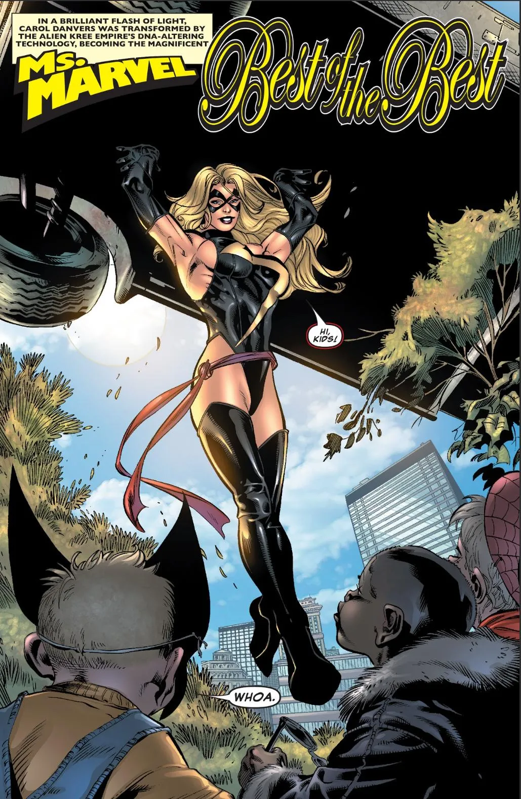 Those kids must still have that memory of Carol Danvers as Ms. Marvel saving them [Ms. Marvel (2006) #1]