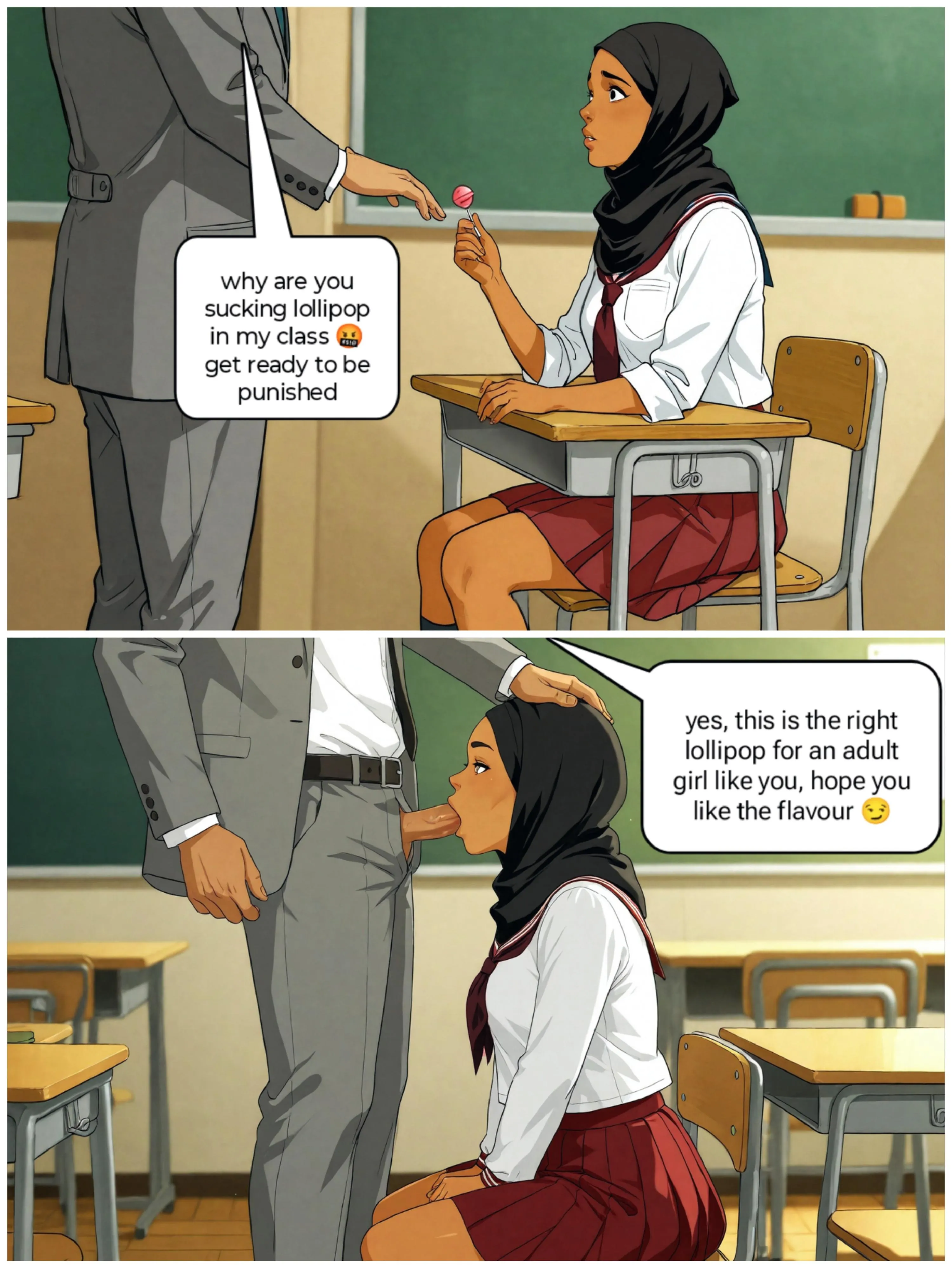 Class teacher caught her sucking lollipop in the classroom 😩