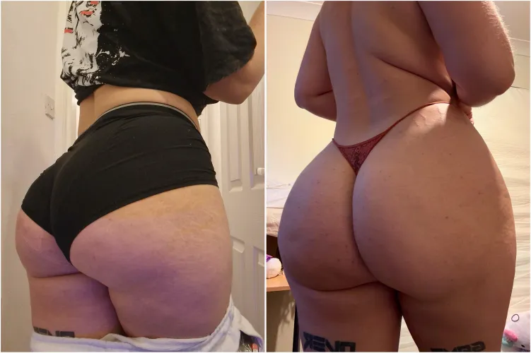 Do you prefer my thick ass in shorts or in a thong