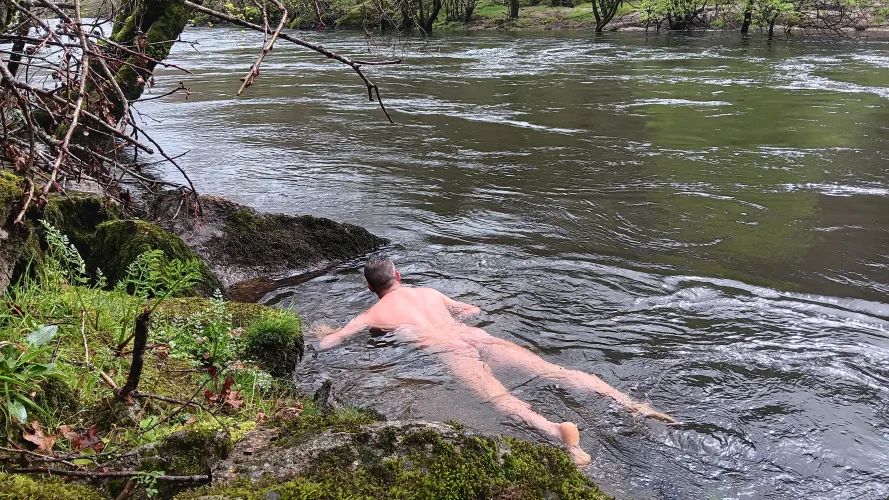 In the river... its raining