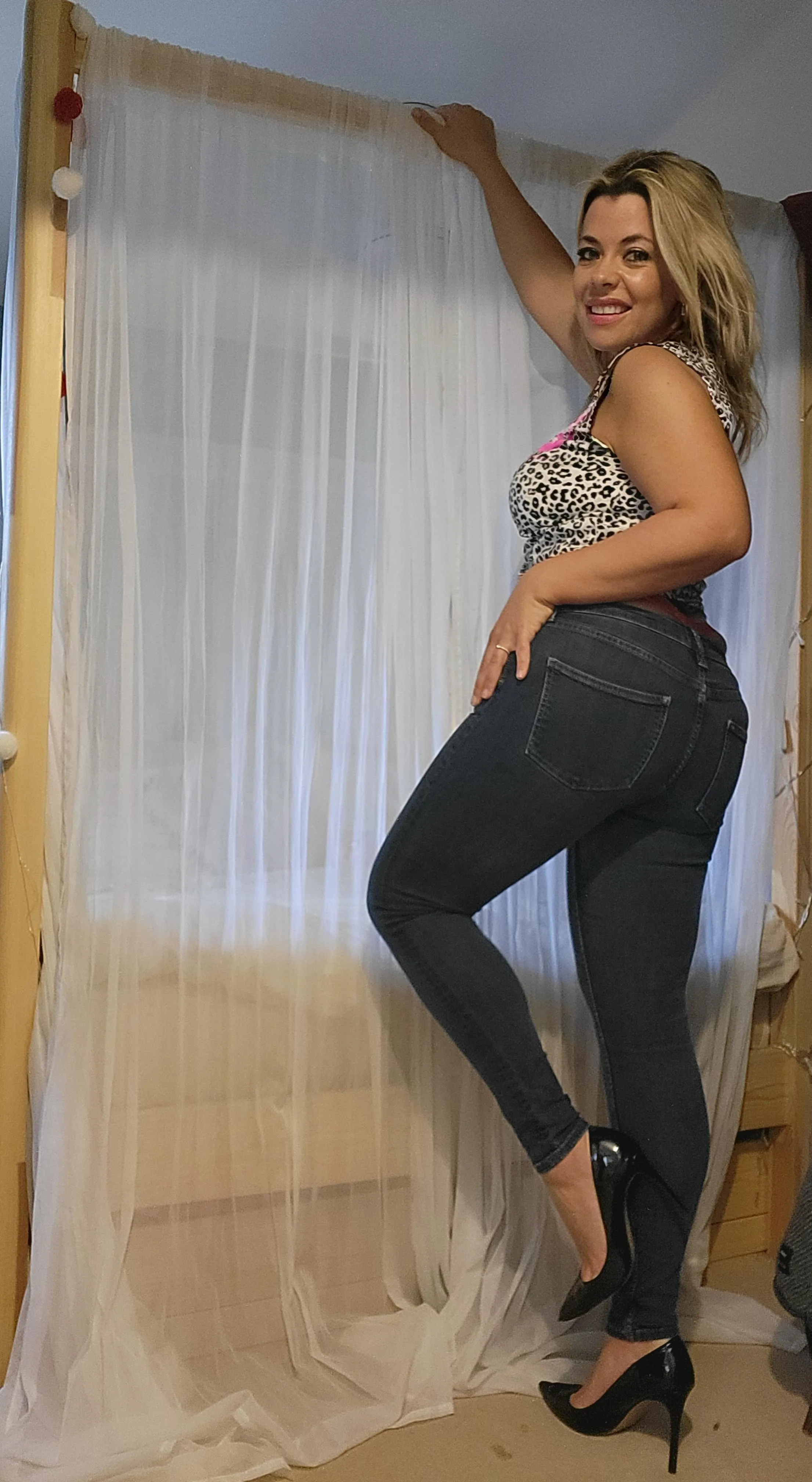 Jeans and heels