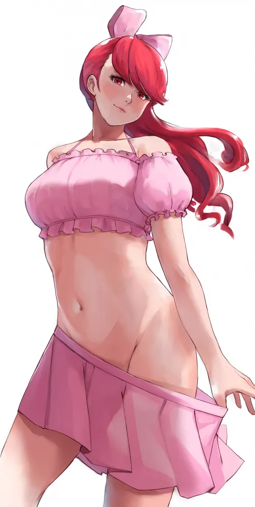 Kasumi taking off that cumbersome swimsuit