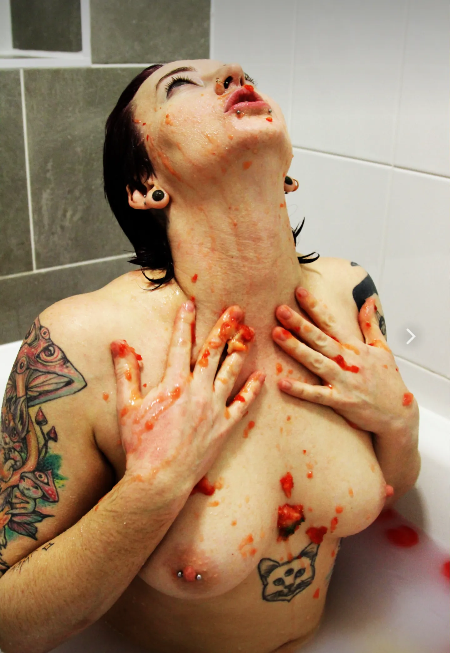 Milk bath and food play! Can you tell what food we used?