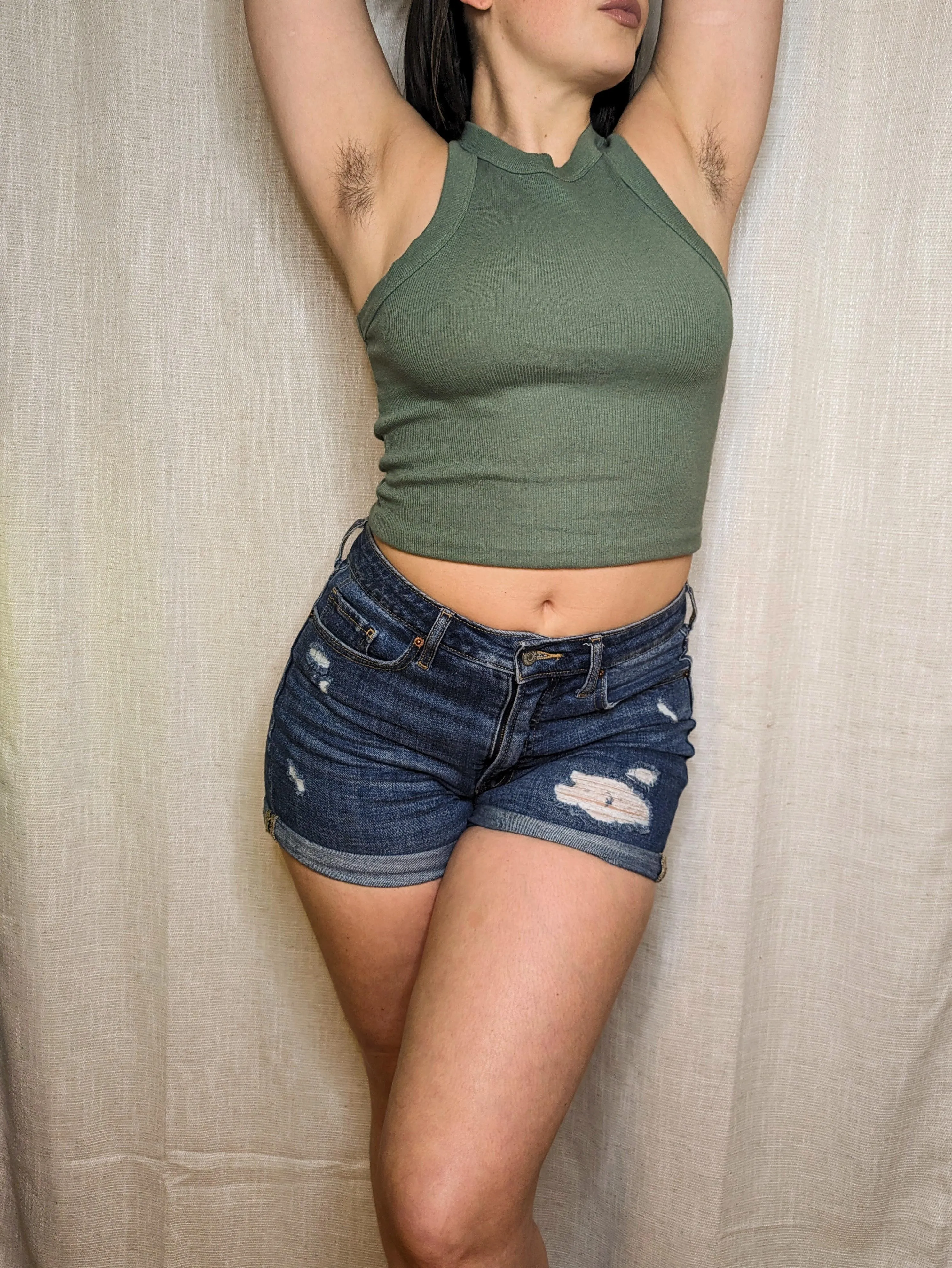 Popping my hip out to make the perfect shape. Teasing you is my favorite was to pass the time. XOXO Katie