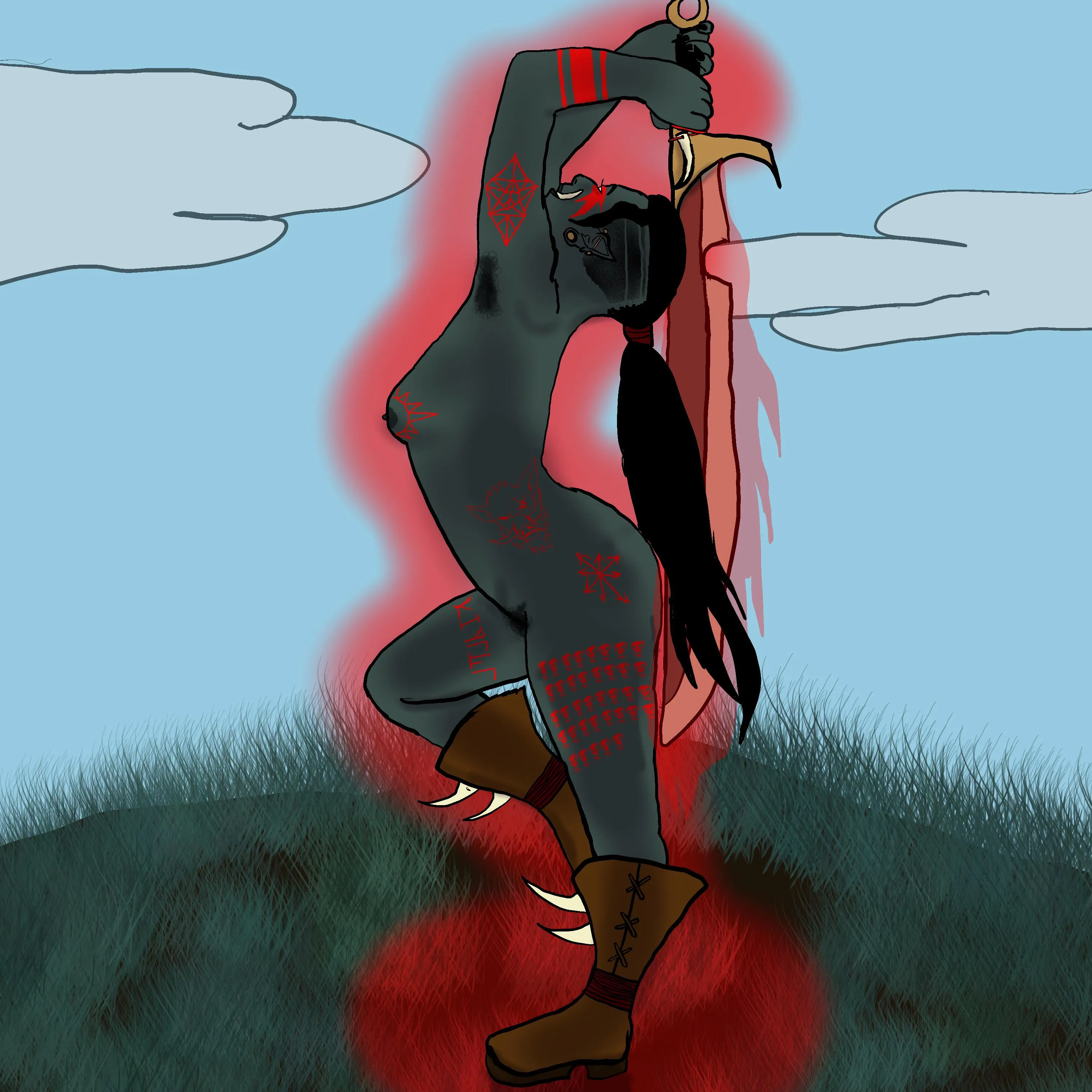 Raak, Chosen of the Boar God by Me [OC]