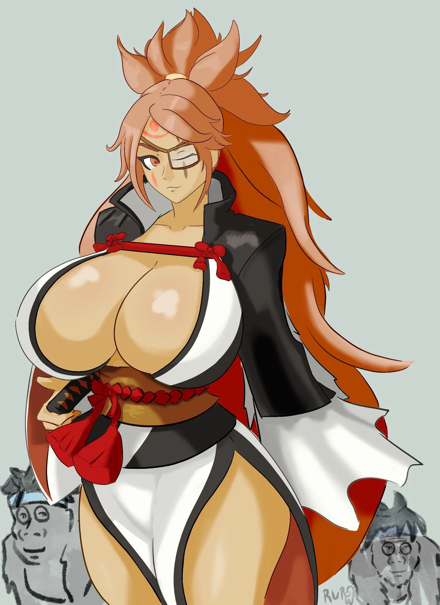 Baiken's giant tits are makin' me adapt to a gorilla playstyle!