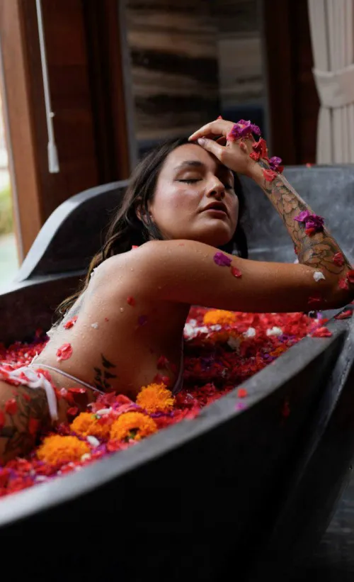 Drenched in petals, soaked in desire