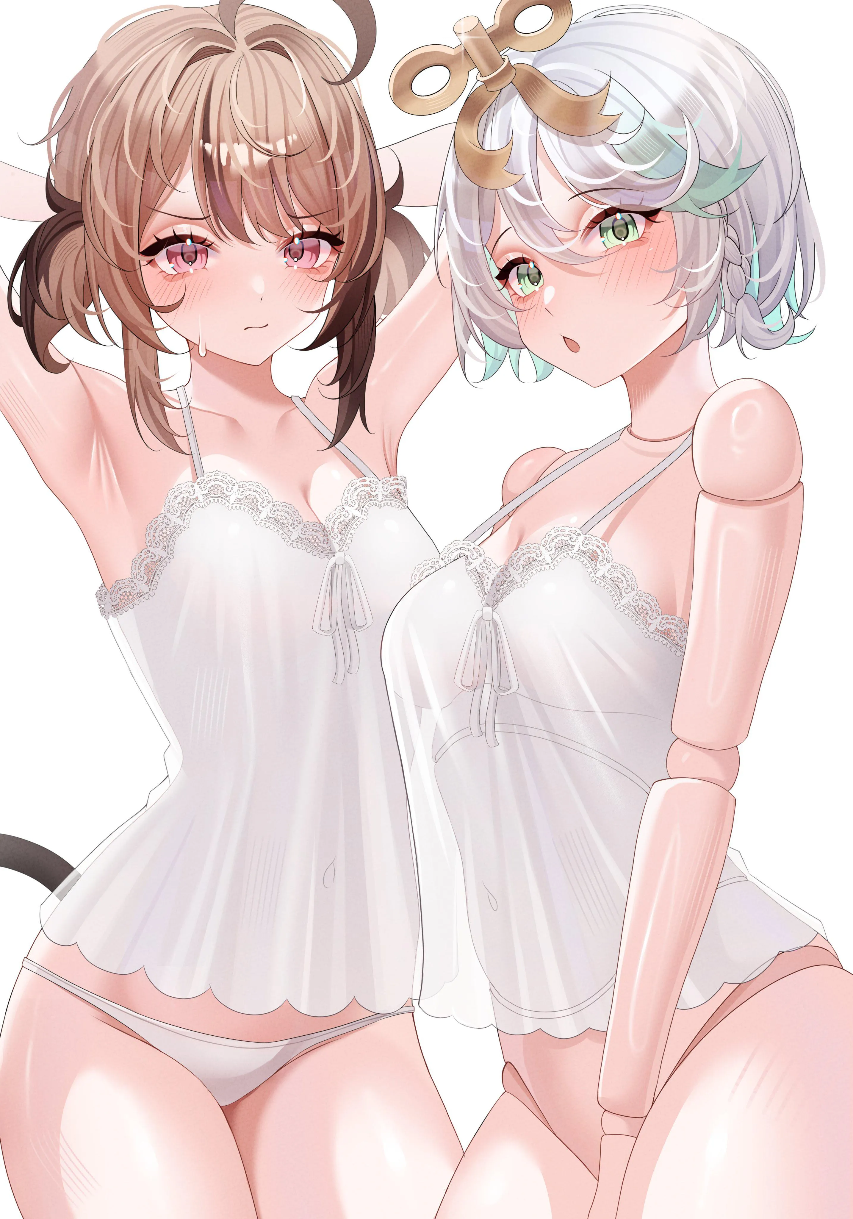 [Gigi Murin] & [Cecilia Immergreen] blushing in underwear
