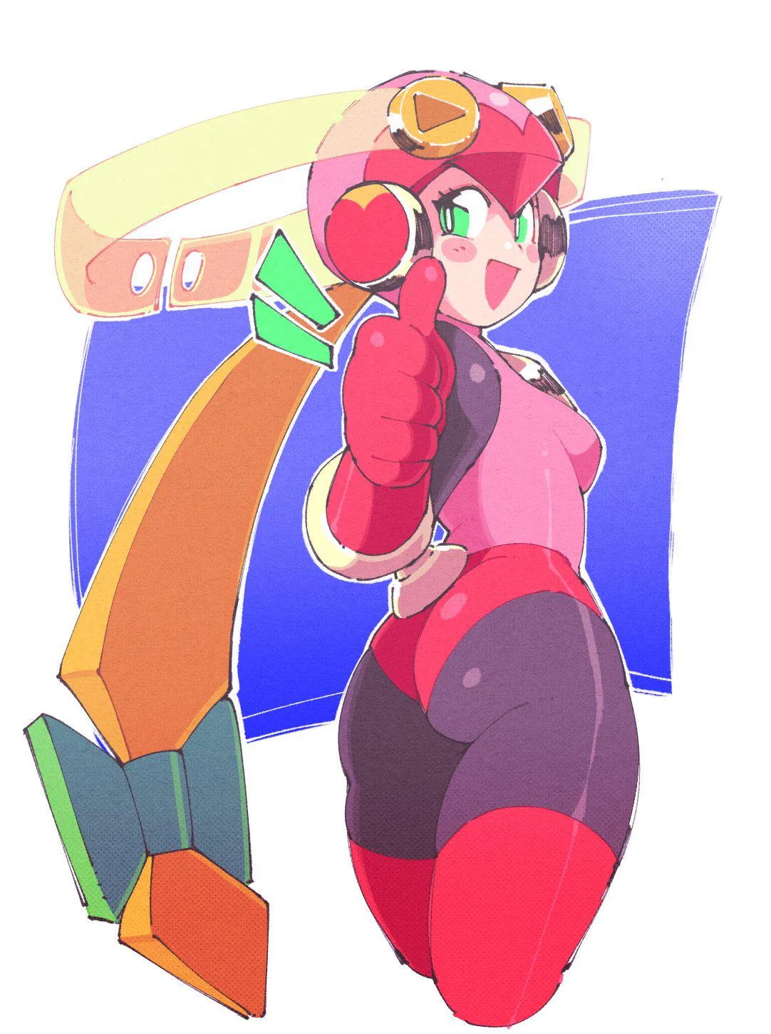 Roll.EXE giving you a thumbs up [Mega Man: Battle Network]