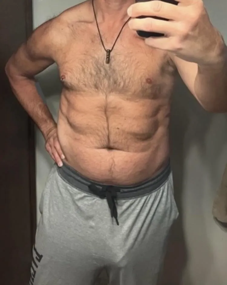 45 and first ever pair of grey sweatpants.  How do they look?