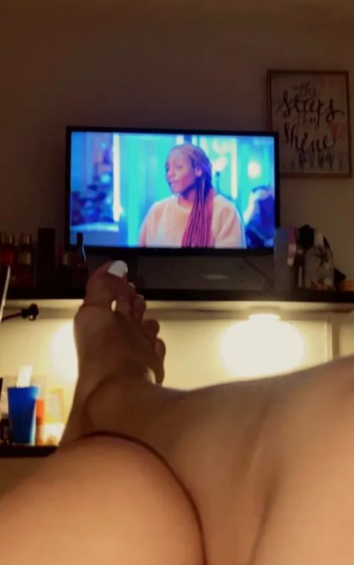 Alone at home doing line