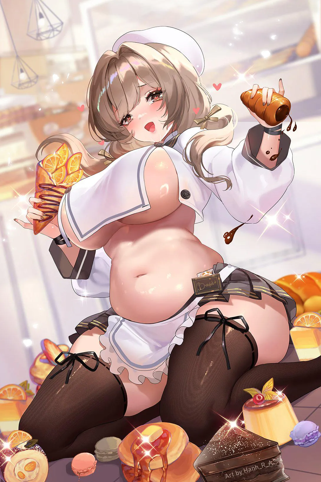 Bready enjoying her snacks (art by Hanh Chu)