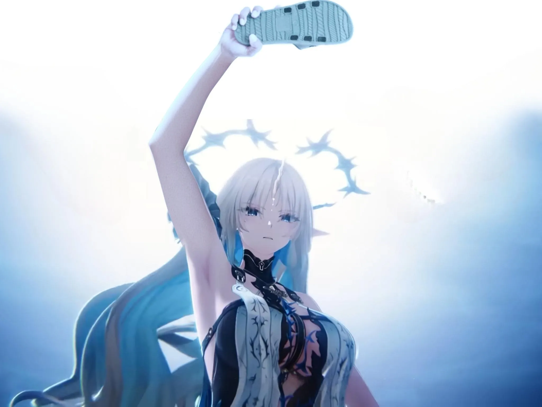 Cartethyia is delivering punishment with her flip-flop [Wuthering Waves]