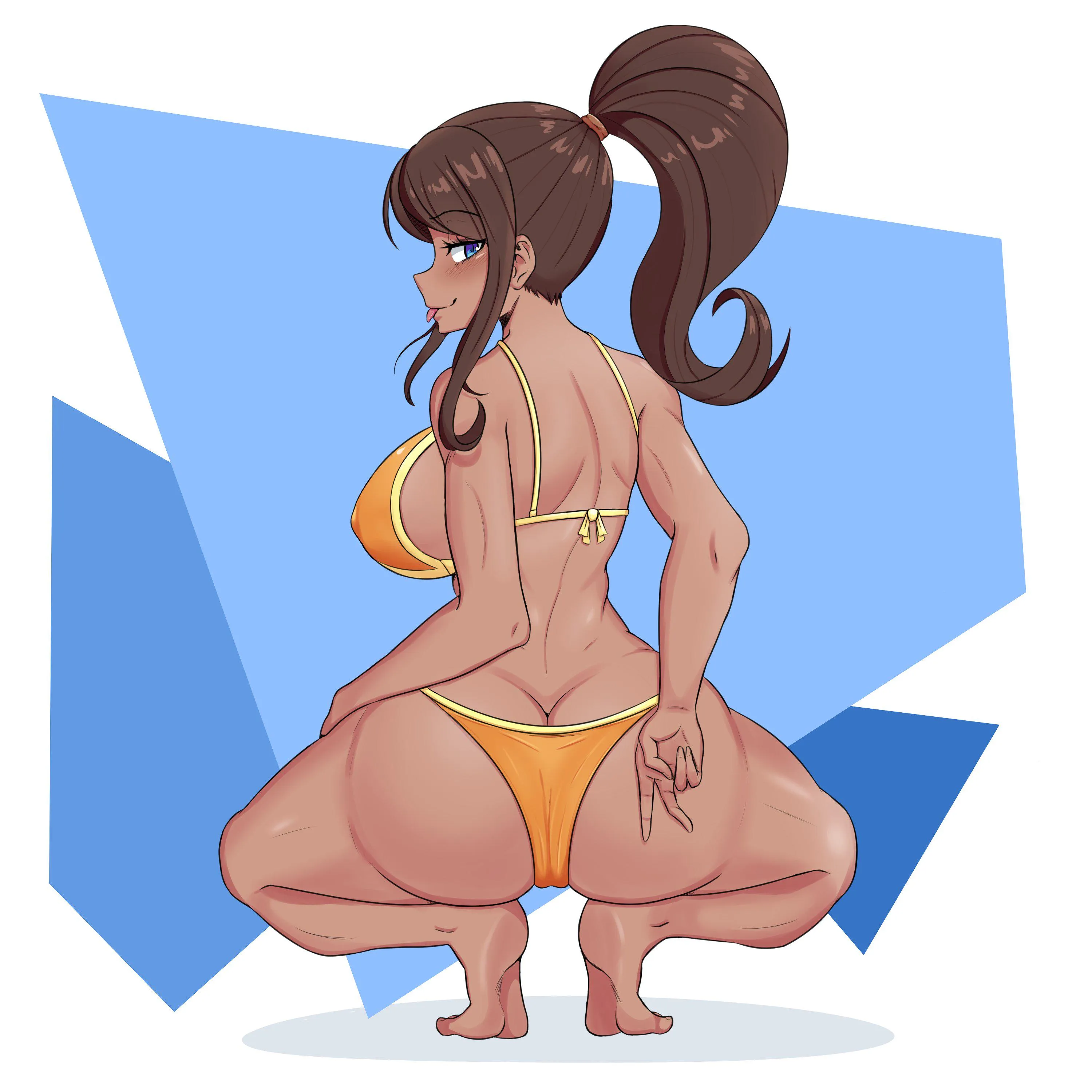 Aoi Asahina stooping down