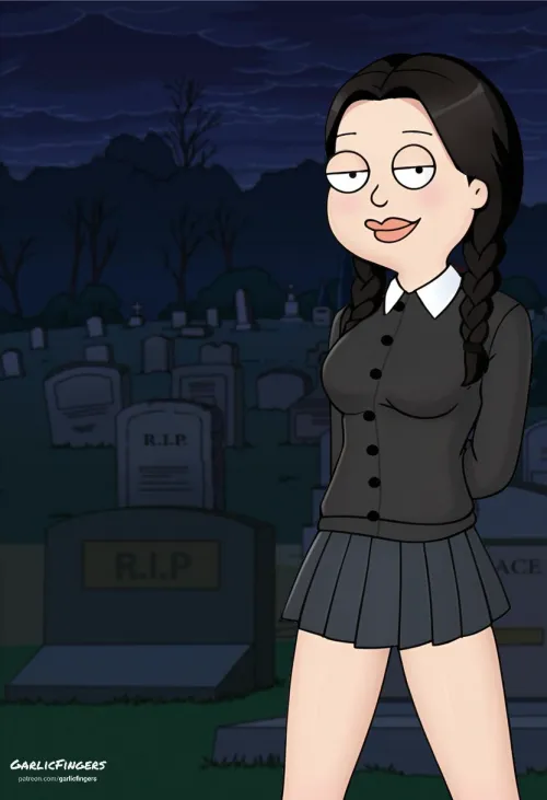 Hayley cosplaying as Wednesday Addams (part 1)