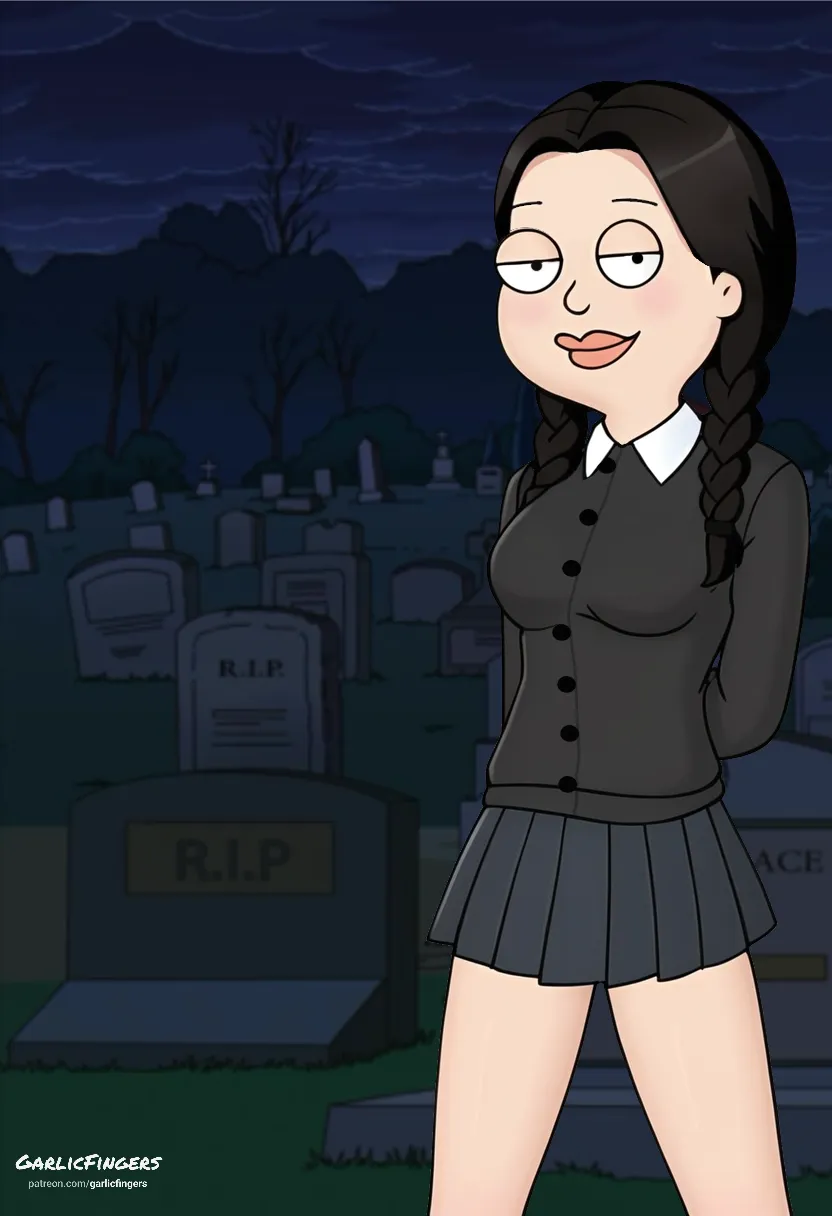 Hayley cosplaying as Wednesday Addams (part 1)