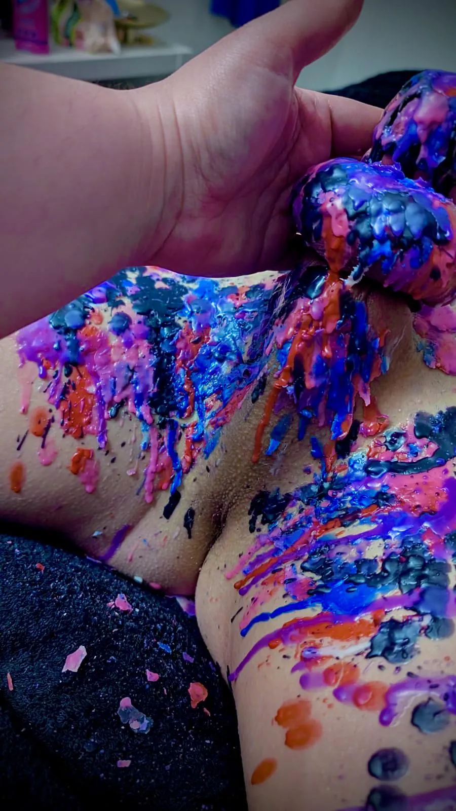 His muffled whimpers, wax sealing takes time 😈