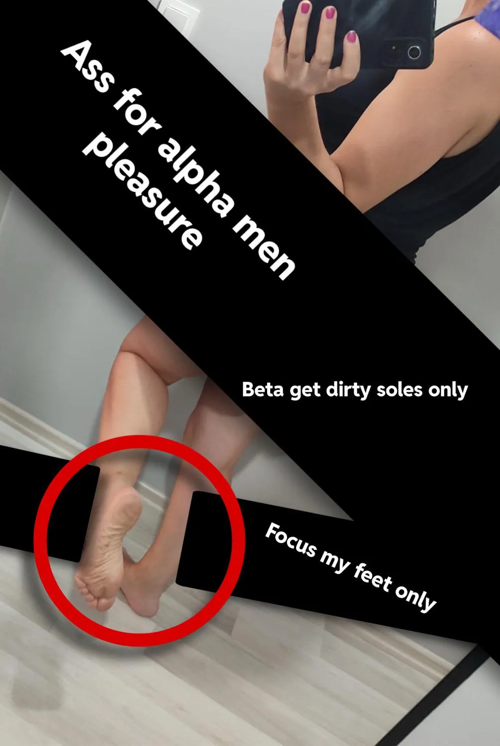 In my betafication program, no man can see the private parts of women like me, they handpump for feet and armpits! pathetic but this is what they deserve☺️