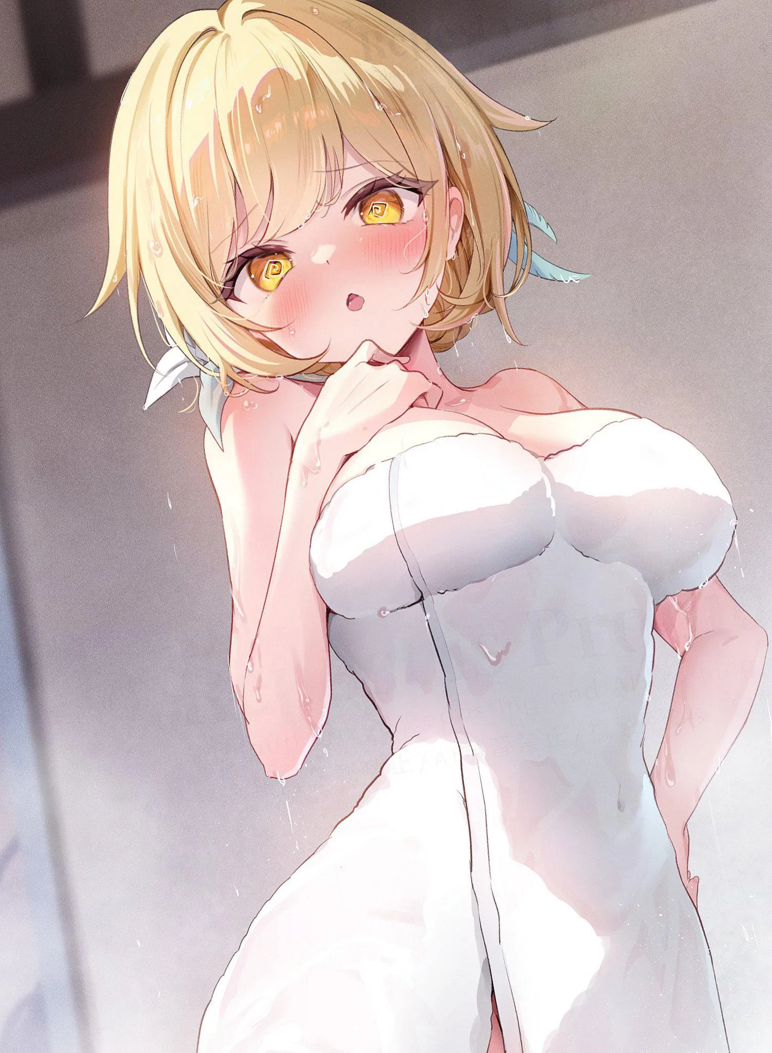 Lumine enjoying onsen