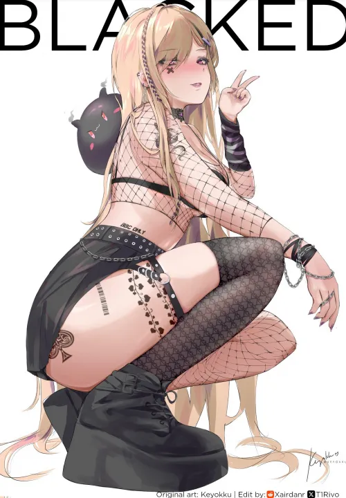 Goth girls love everything black (Original art: Keyokku | Edit done by me)