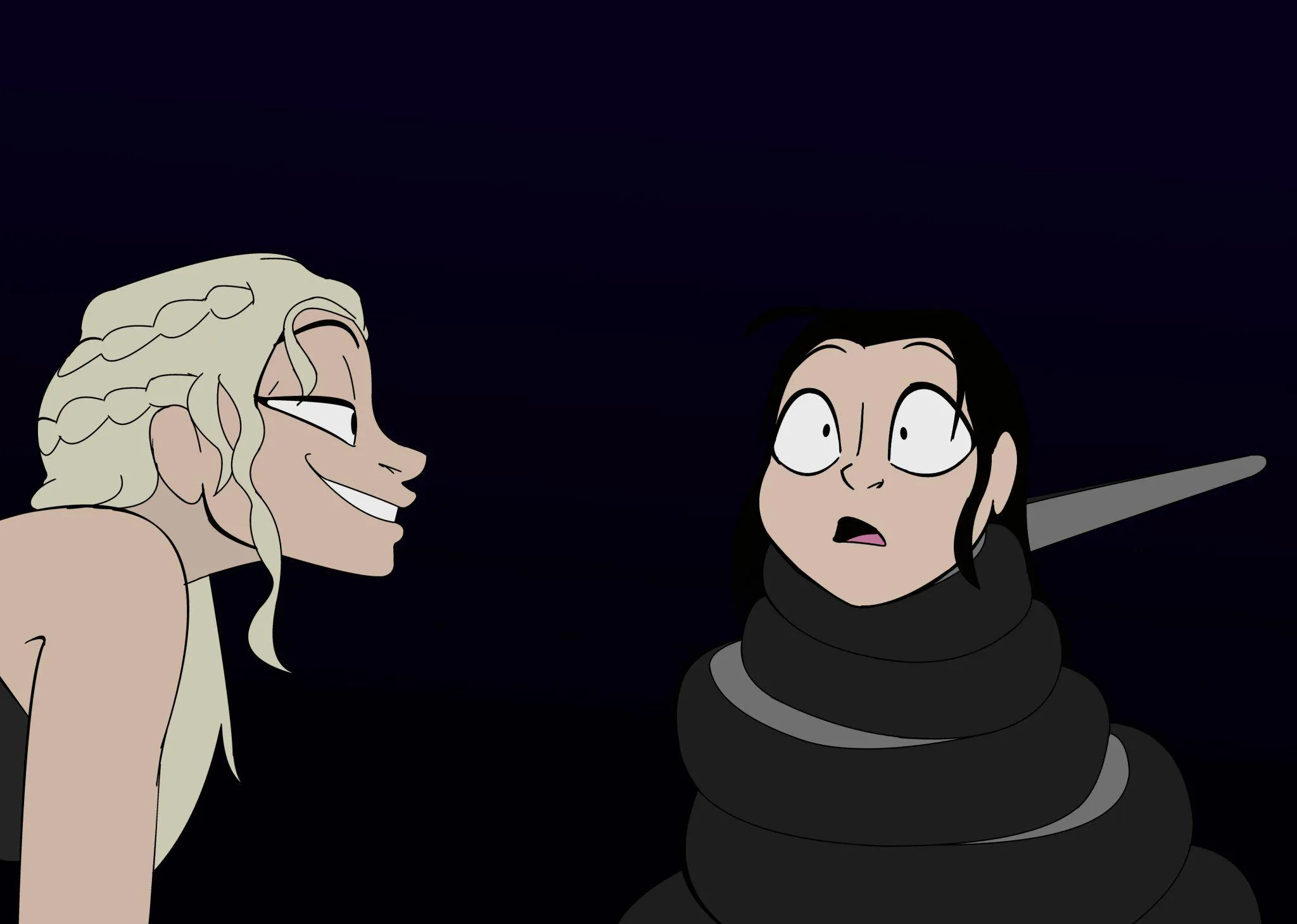 Arya the Girlcub and Daenerys the Lamia III (commissioned by me, art by Colorings)