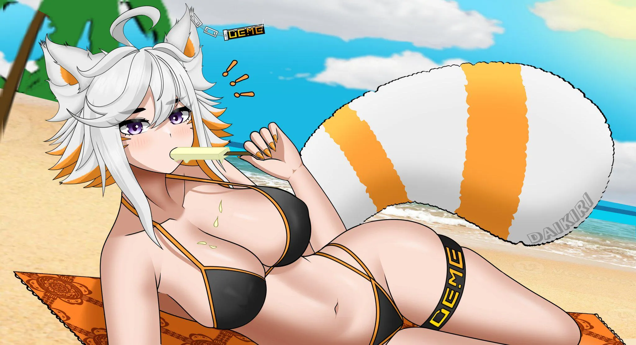 [Deme] thick tail at the beach (Daikiri_Di_Mon)