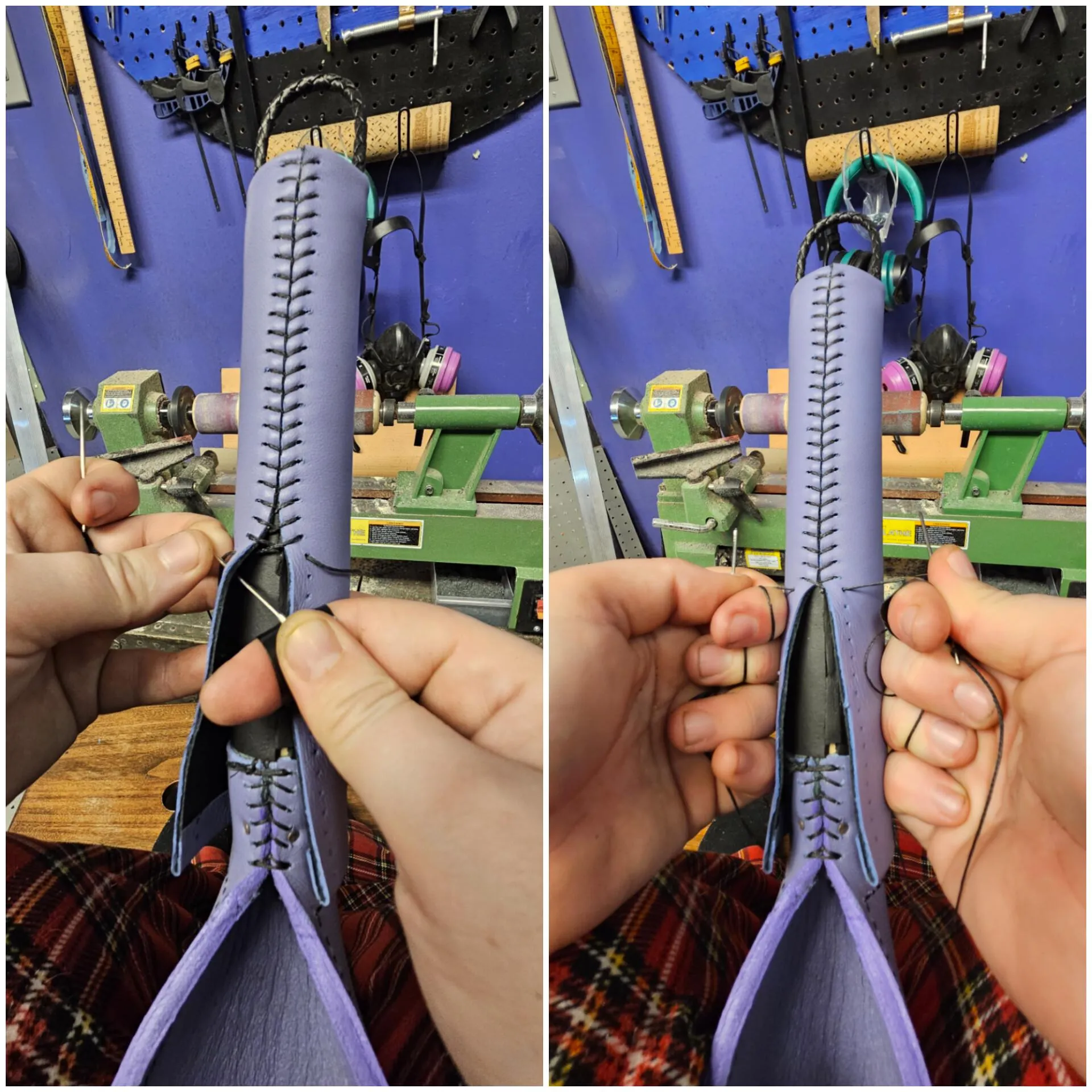 Working on impact toys today. I love stitching handles!