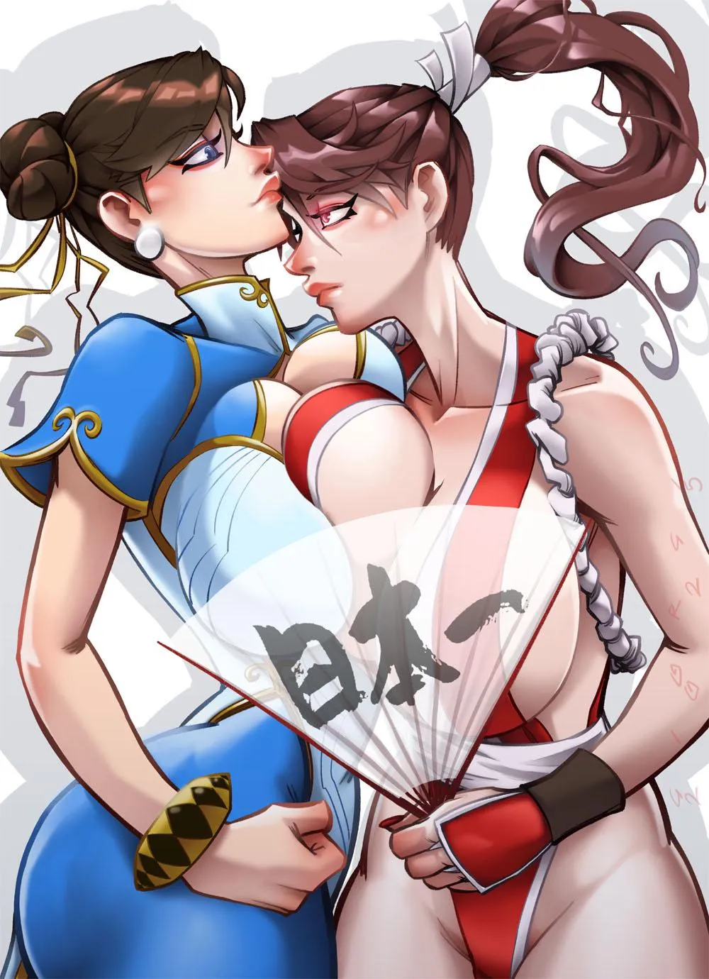 Chun-Li vs. Mai Shiranui fanart - by Vittorio Giorgi