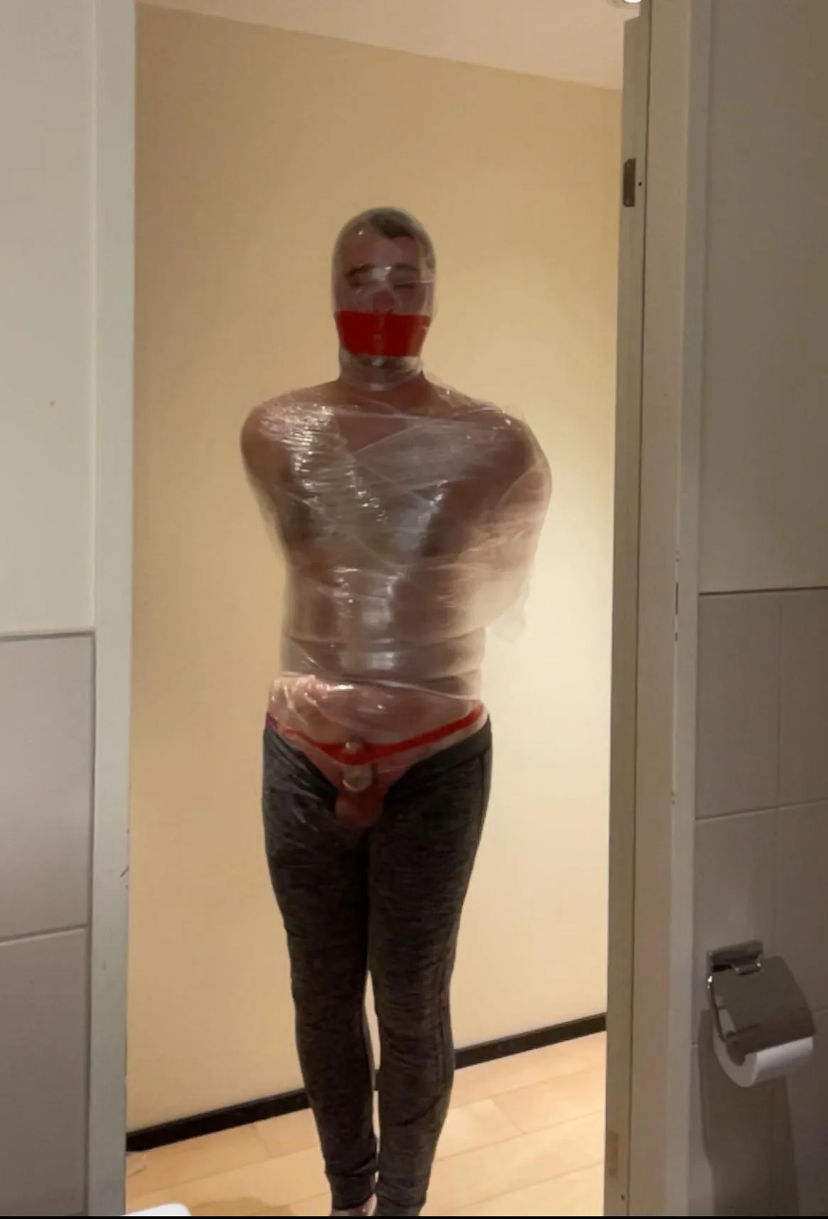 plastic wrapped in a hotel room in Switzerland