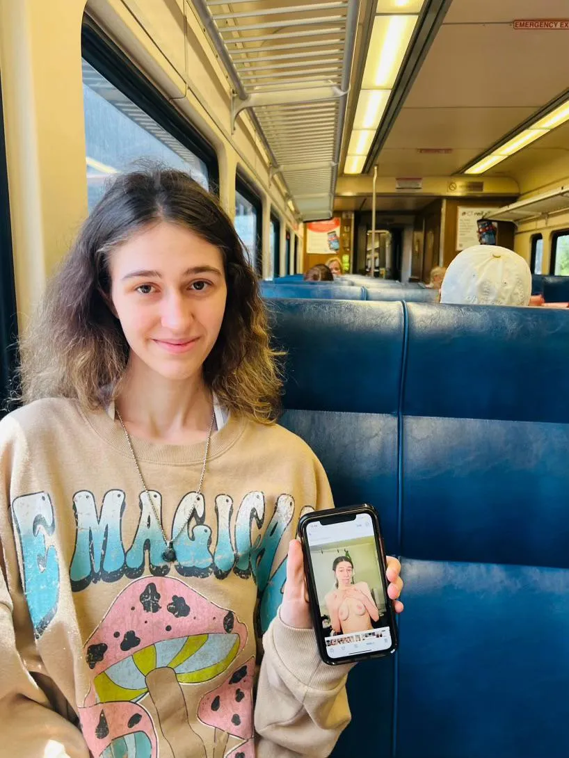 Showing off on the train.