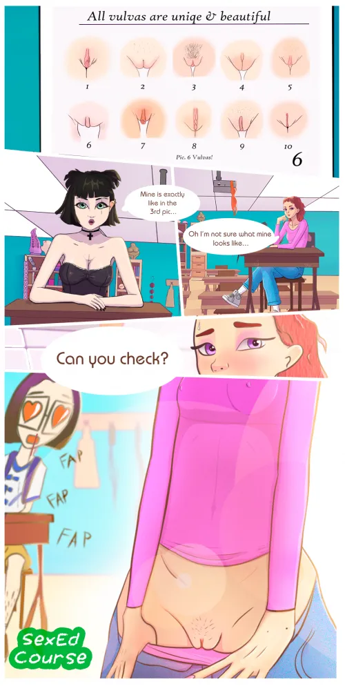 Slutty classmate showing off her pussy[SexEd Course](AlmondRaf)