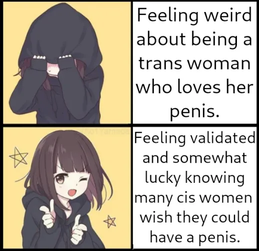 Wanting to keep your penis doesn't make you any less of a girl, especially considering how many cis women want one.