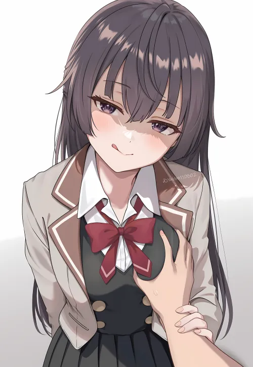 Squeeze my boobs and I'll squeeze something else~